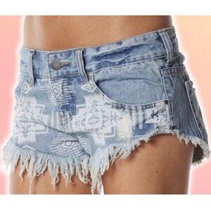 BILLABONG Laneway Frayed Hem Denim Short Sz 3